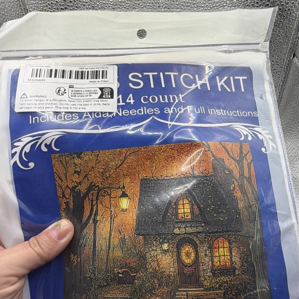 Stamped Cross Stitch Kits Printed Fantasy Tree Embroidery Kit DIY Home Cross Set